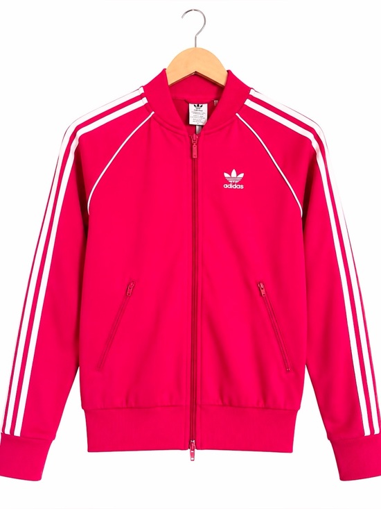 adidas Jackets & Blazers - Adidas Hot Pink Track Jacket Women’s Y2K Athleisure 3 Stripes XXSmall